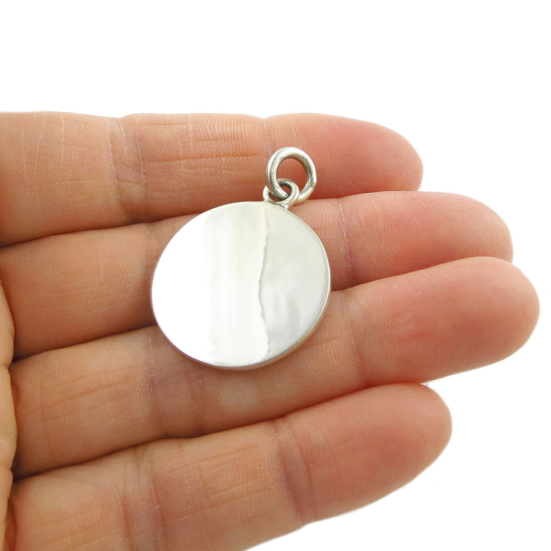 Sterling Silver Circle Tag Pendant Jewellery for Women
