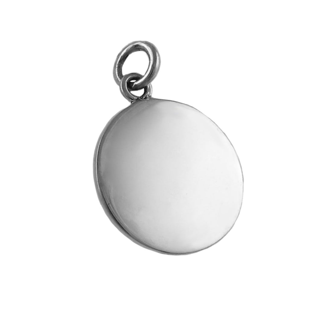 Sterling Silver Heavy Circle Tag Pendant