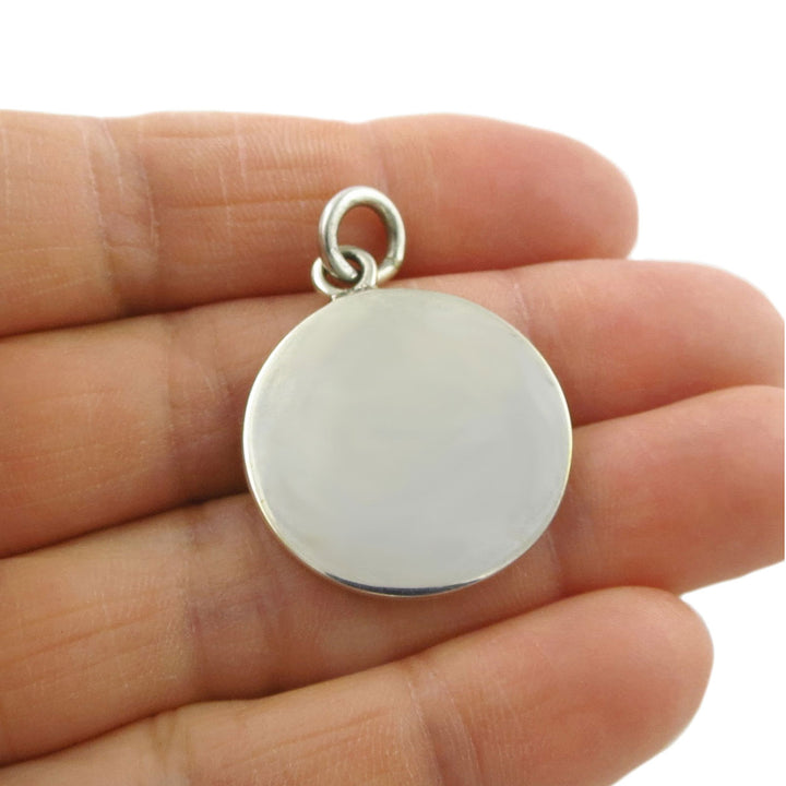 Sterling Silver Circle Tag Pendant Jewellery for Women