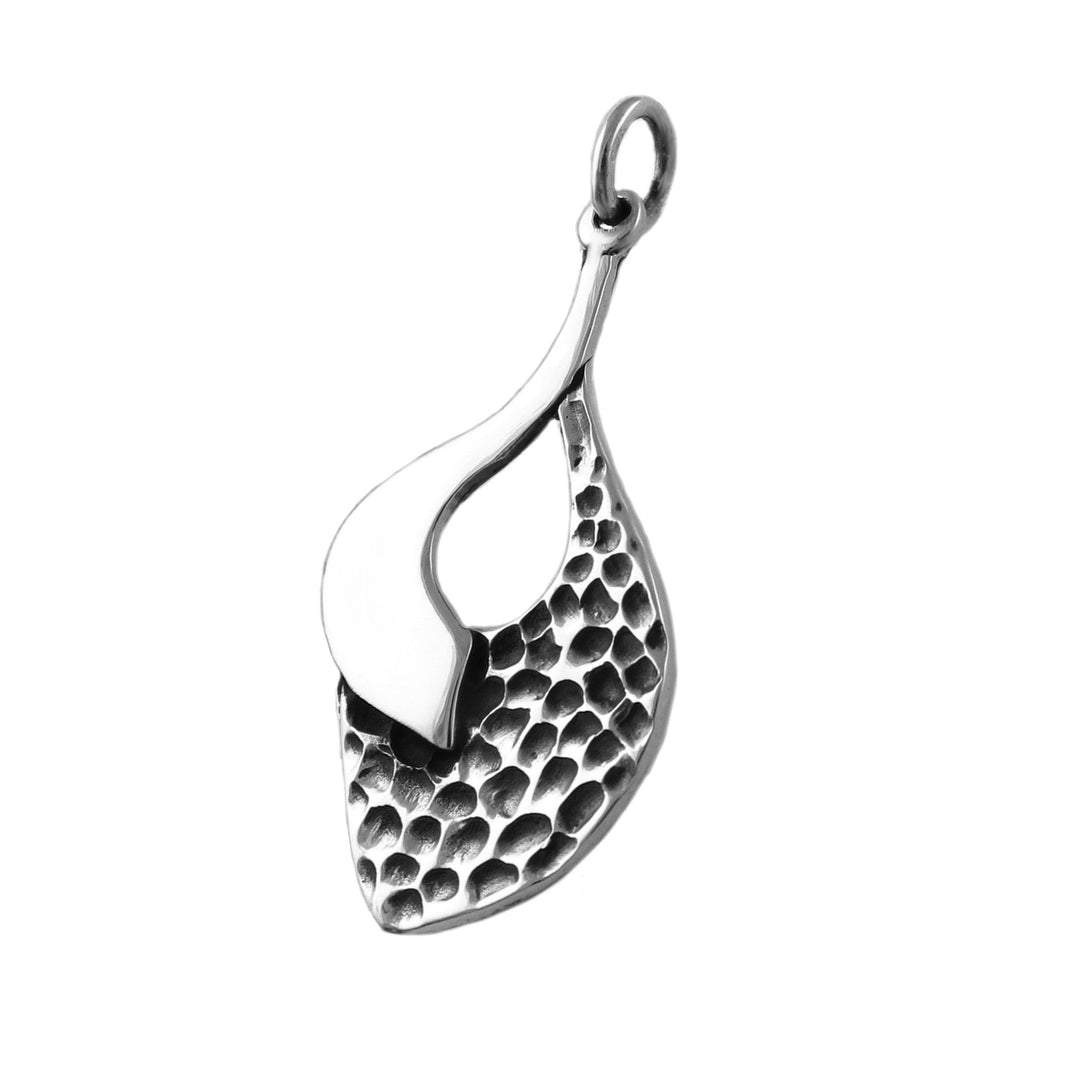 Pitted and Polished Sterling Silver Pendant
