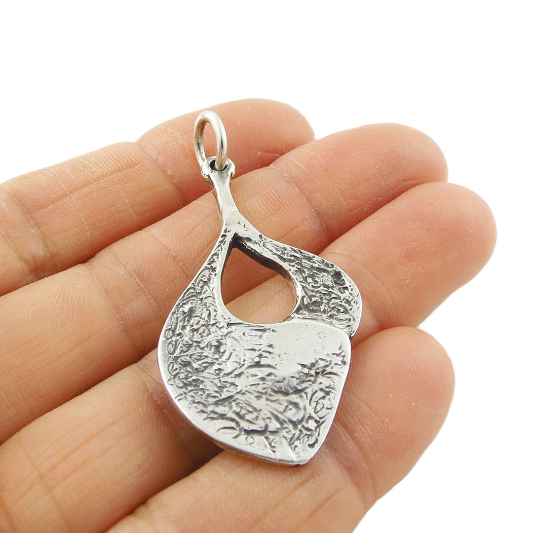 Pitted and Polished Sterling Silver Pendant