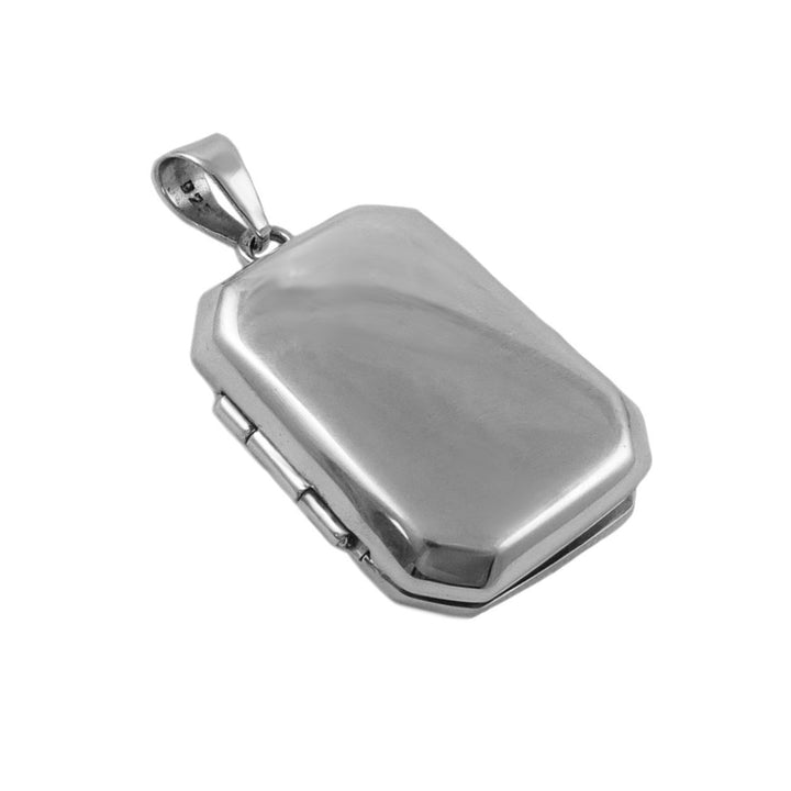 Rectangle Sterling Silver Locket Style Pendant