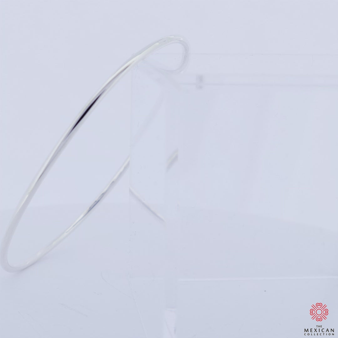 Wide 925 Sterling Silver Oval Bangle