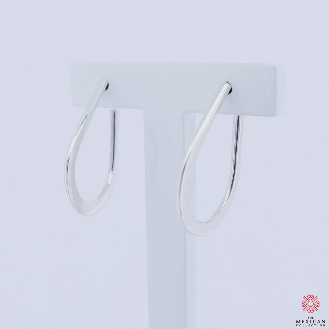 Handmade Polished Sterling Silver Teardrop Hoop Earrings