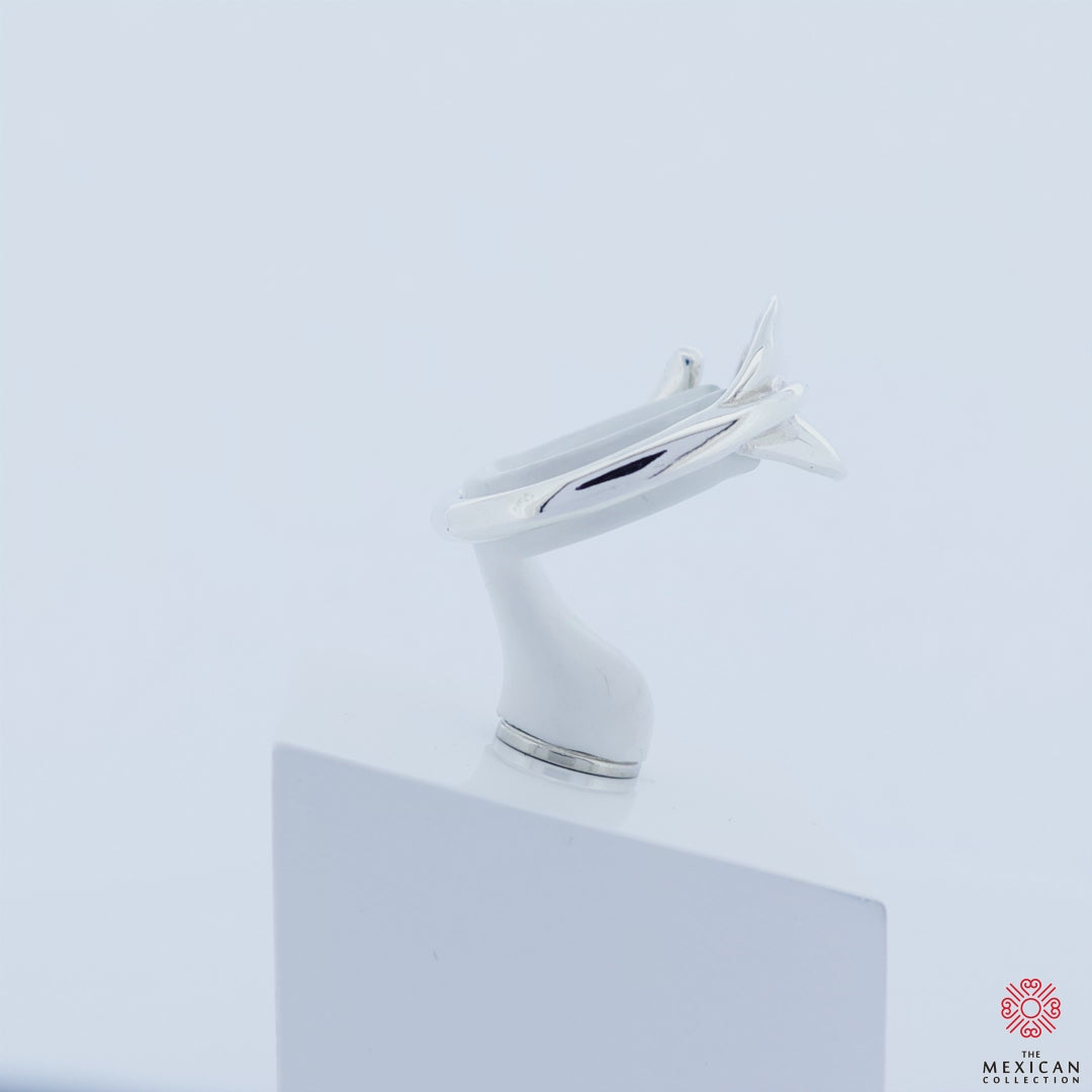 Leaf 925 Sterling Silver Adjustable Band Ring