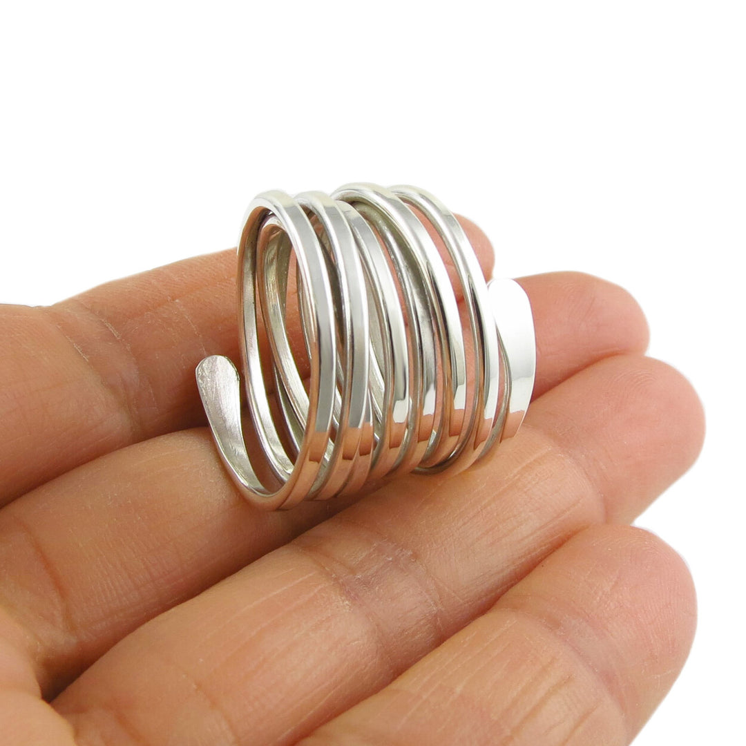 Chunky Sterling Silver Spiral Ring