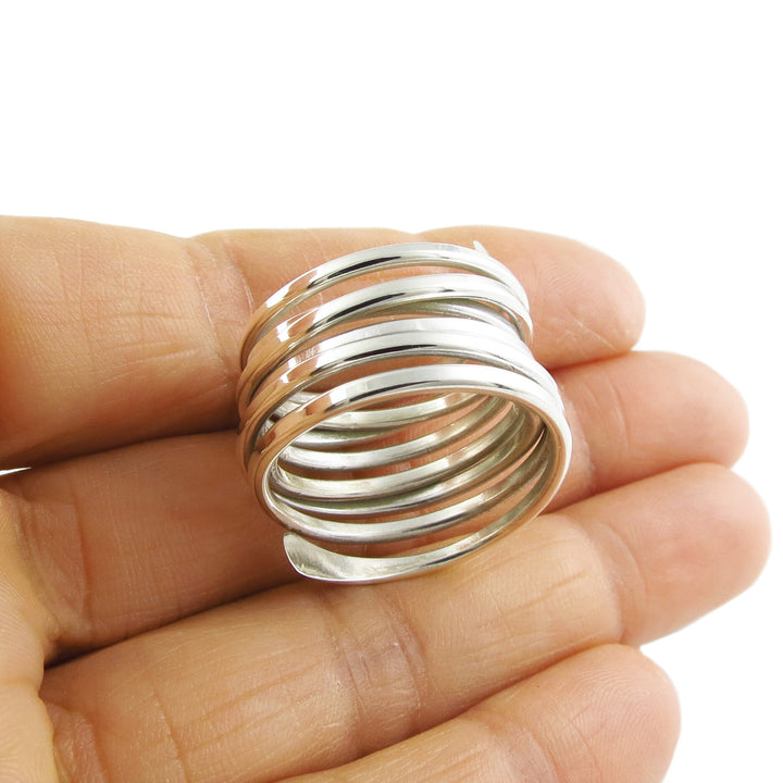 Chunky Sterling Silver Spiral Ring