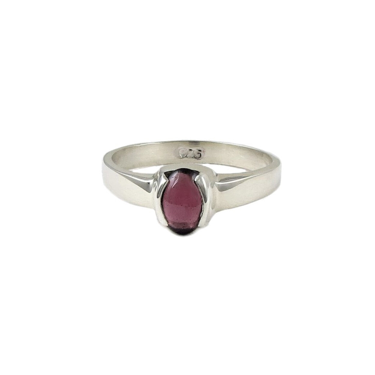 Silver and 2025 garnet ring