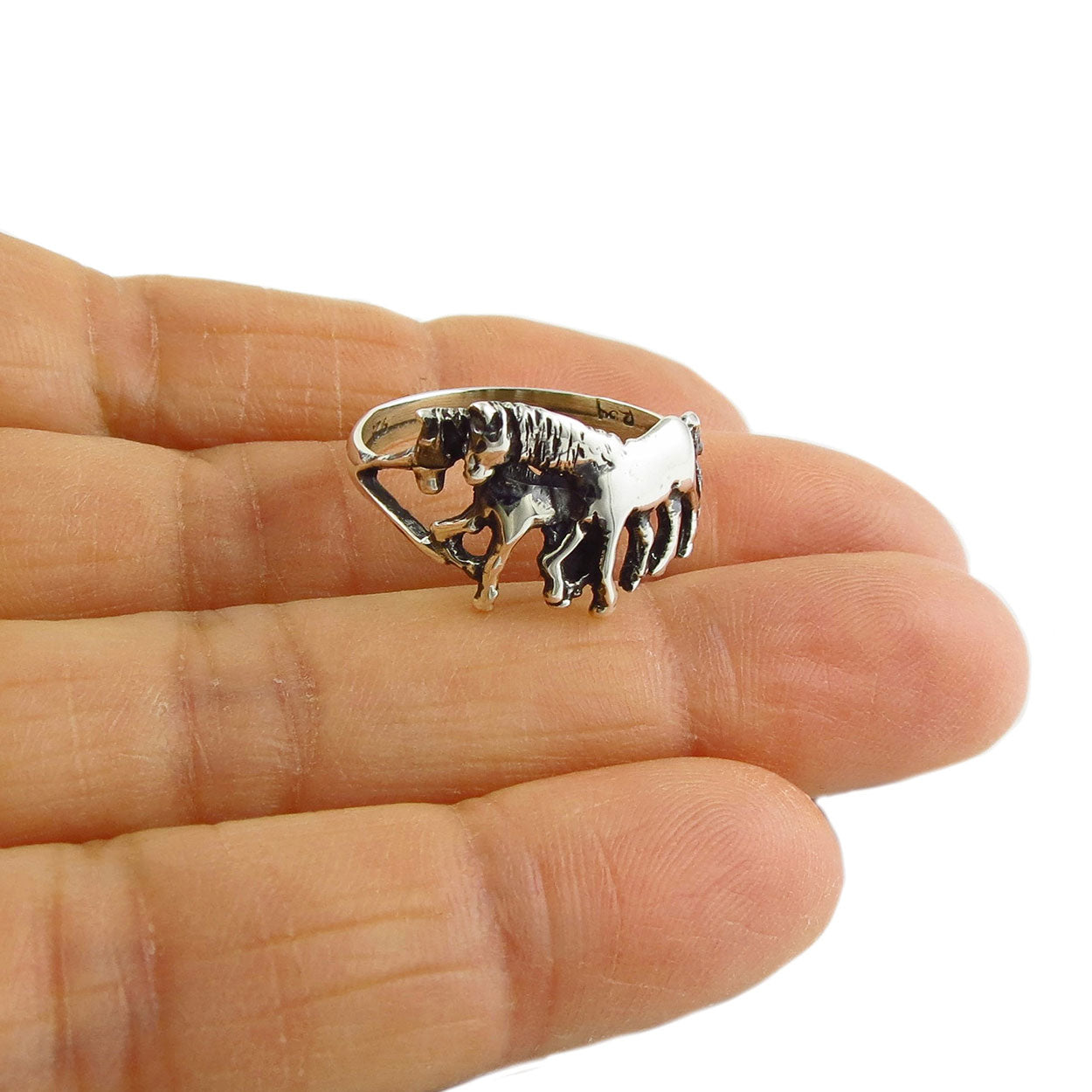 Sterling silver horse on sale ring