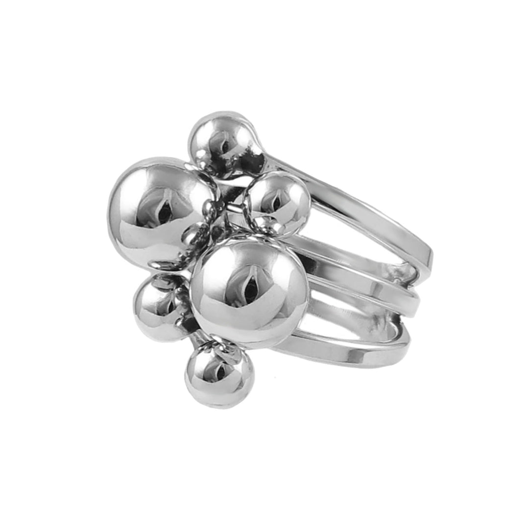 Chunky 925 Sterling Silver Ball Bead Cluster Ring