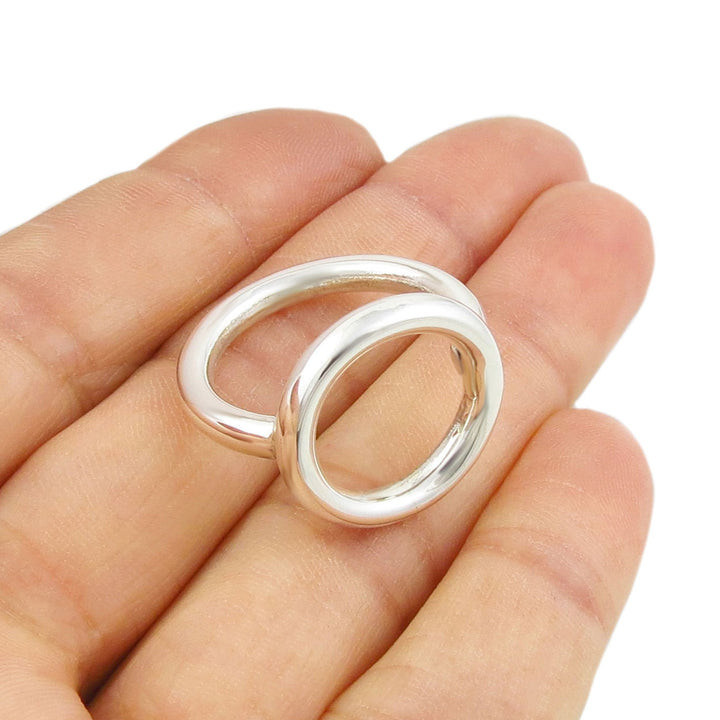 Chunky Silver Halo Ring