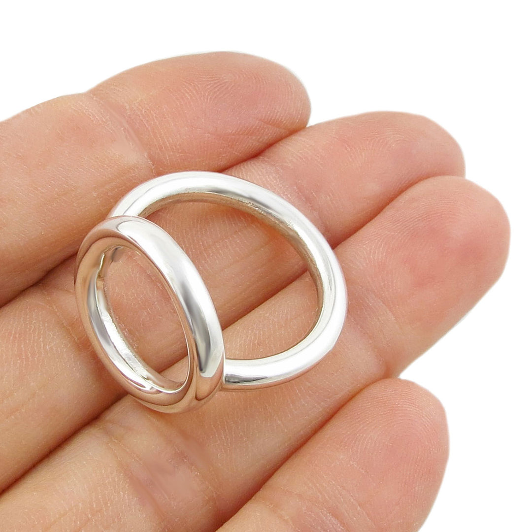 Chunky Silver Halo Ring
