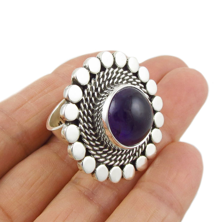 Maria Belen Amethyst Gemstone Sterling Silver Cocktail Ring