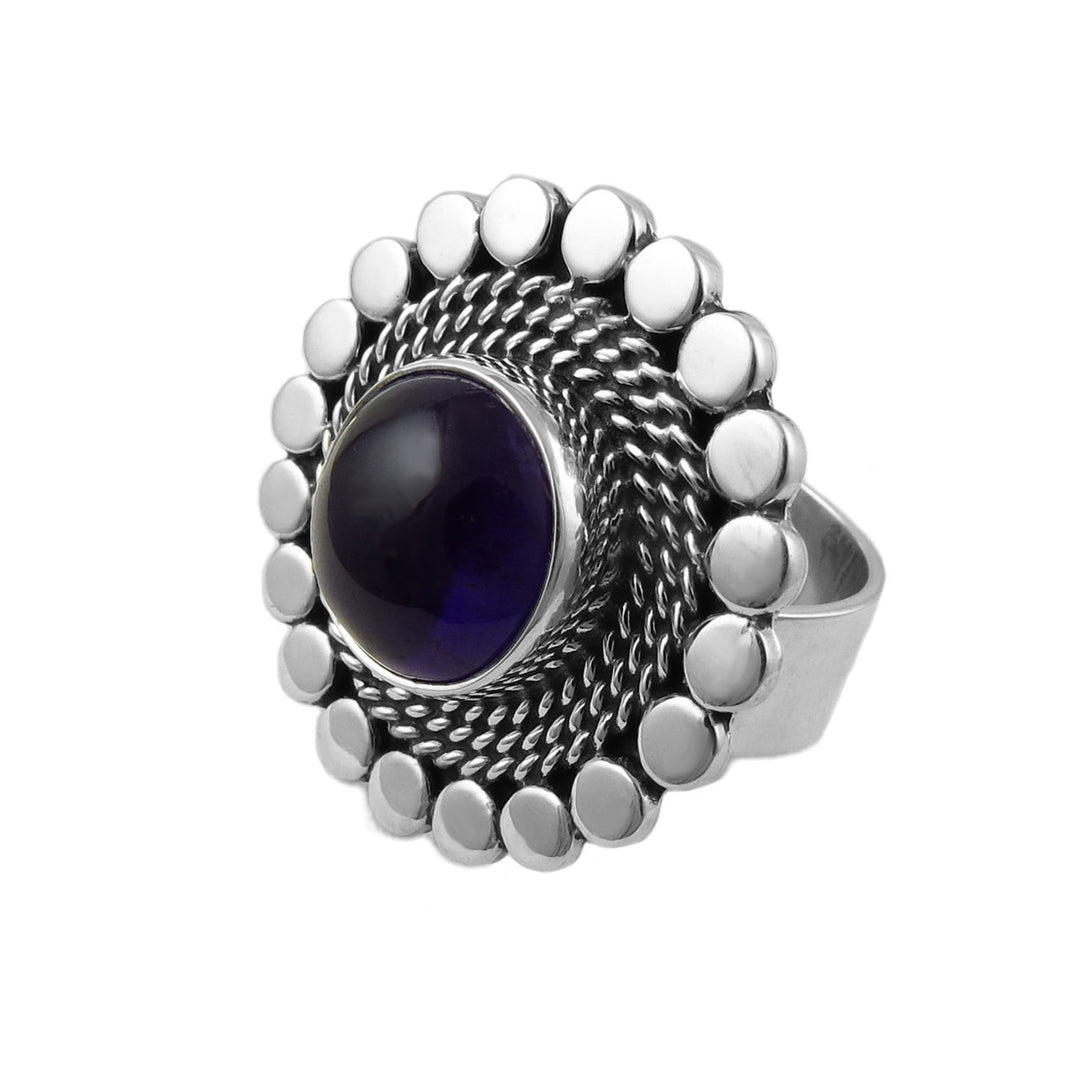 Maria Belen Amethyst Gemstone Sterling Silver Cocktail Ring