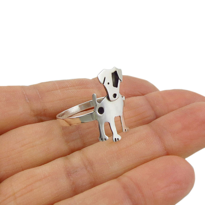 Sterling Silver Terrier Dog Ring