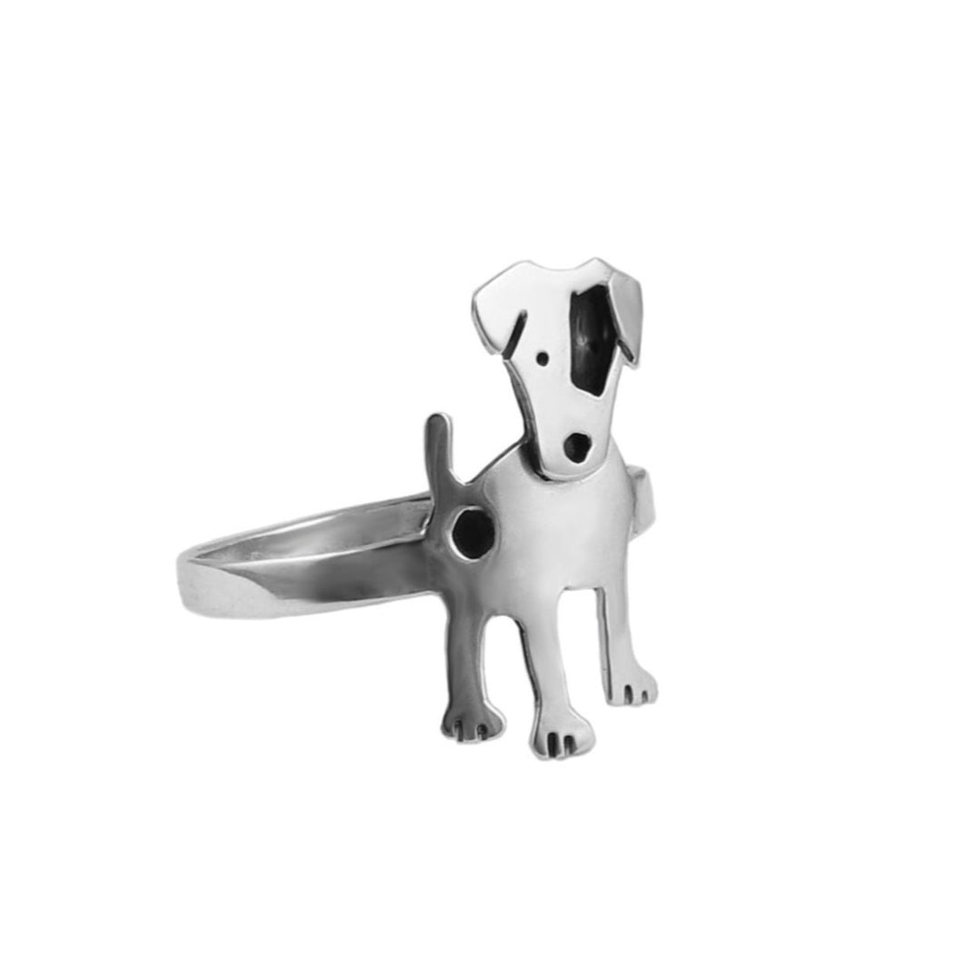 Sterling Silver Terrier Dog Ring