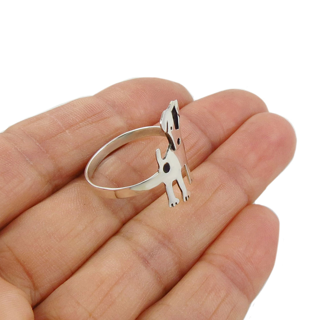 Sterling Silver Terrier Dog Ring