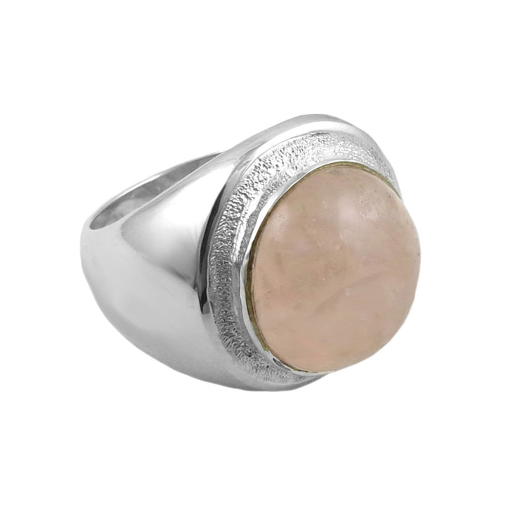 Sterling Silver Rose Quartz Cocktail Ring Size Q