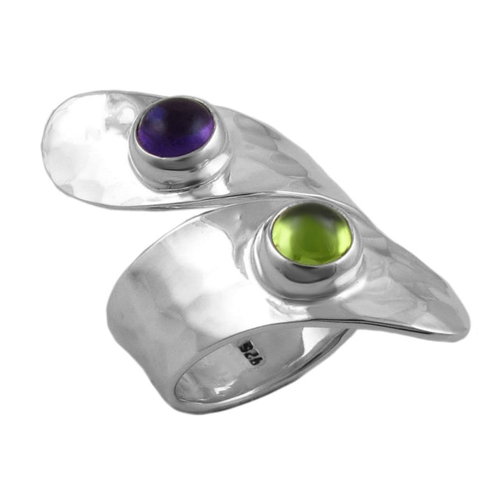 Sterling Silver Amethyst and Peridot Ring