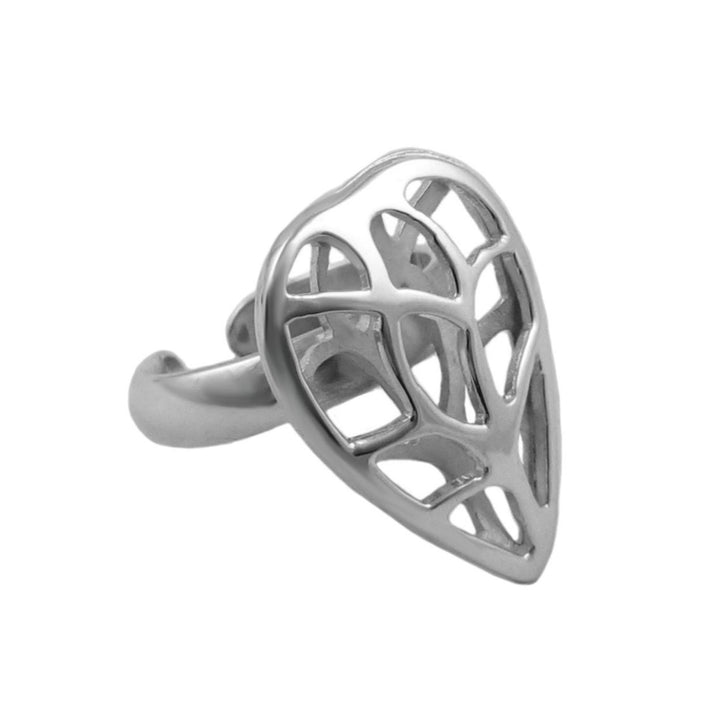 Sterling Silver Vine Heart Ring Adjustable Size