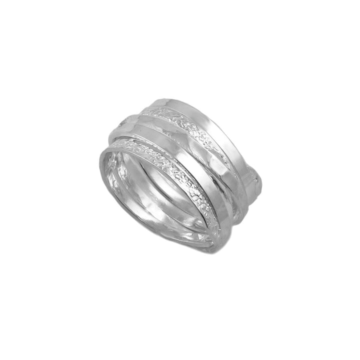 Wide Sterling Silver Stack Ring