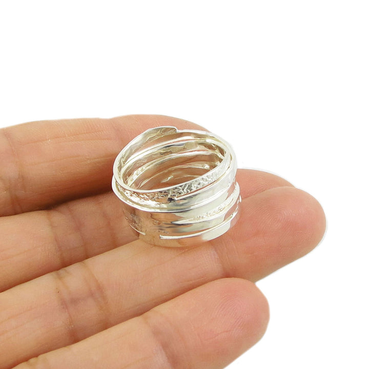 Wide Sterling Silver Stack Ring