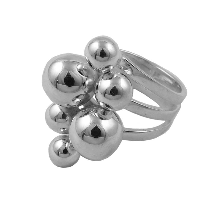 Silver Bolita Cluster Ladies Cocktail Ring