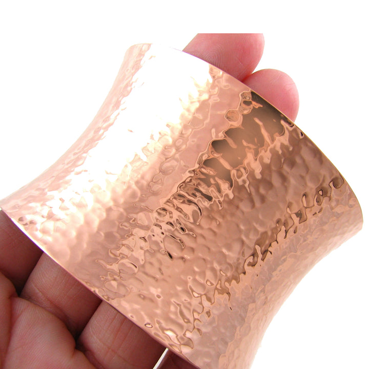 Large Handmade Solid Hammered Women's Copper Bangle Cuff