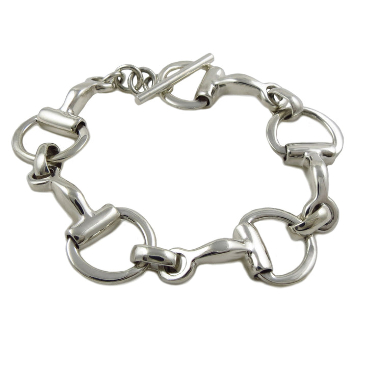 Half Snaffle 925 Sterling Silver Equestrian Horse Riding Tack Bracelet for Women