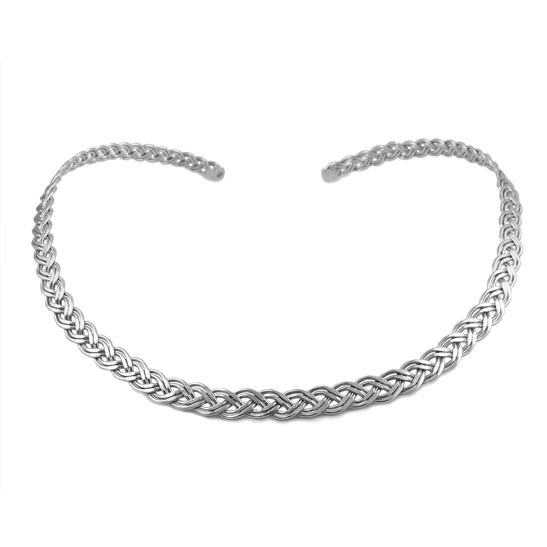 Hallmarked Solid Sterling Silver Woven Choker Torc