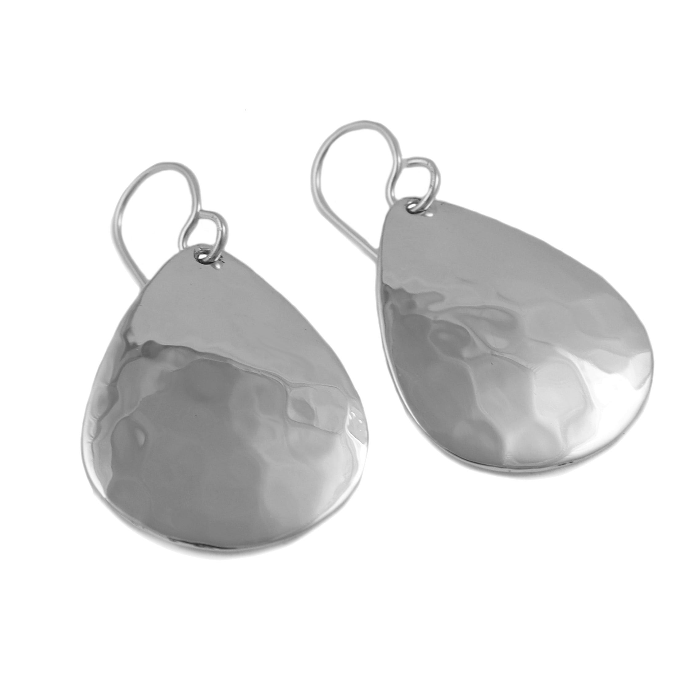 Sterling Silver Halo Pear Shaped Drop Hoop Earrings – David Deyong