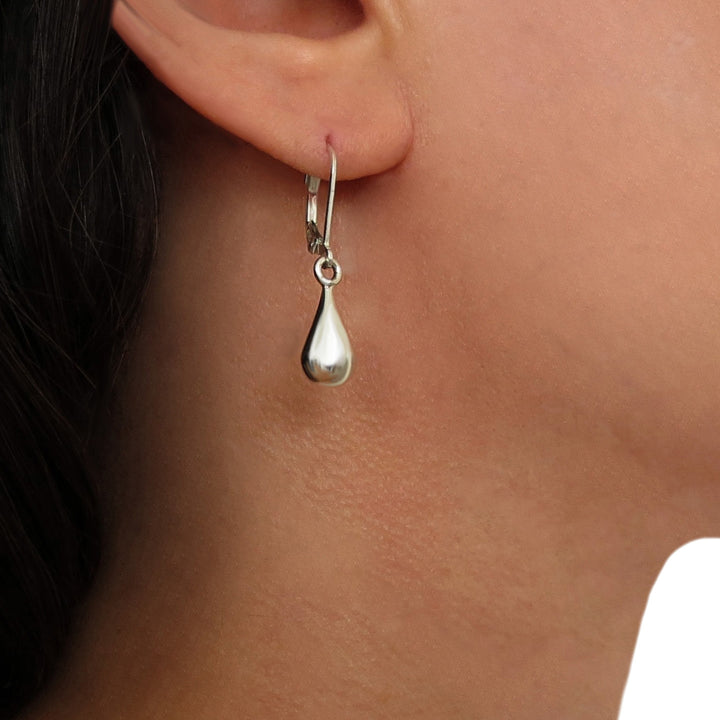 Guillermo Arregui 925 Sterling Silver Pear Drop Hook Earrings