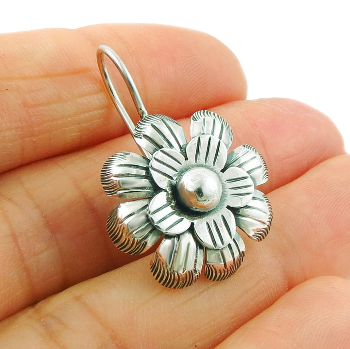 Sterling Silver Handmade Flower Earrings