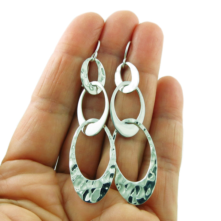 Curb Chain Sterling Silver Earrings