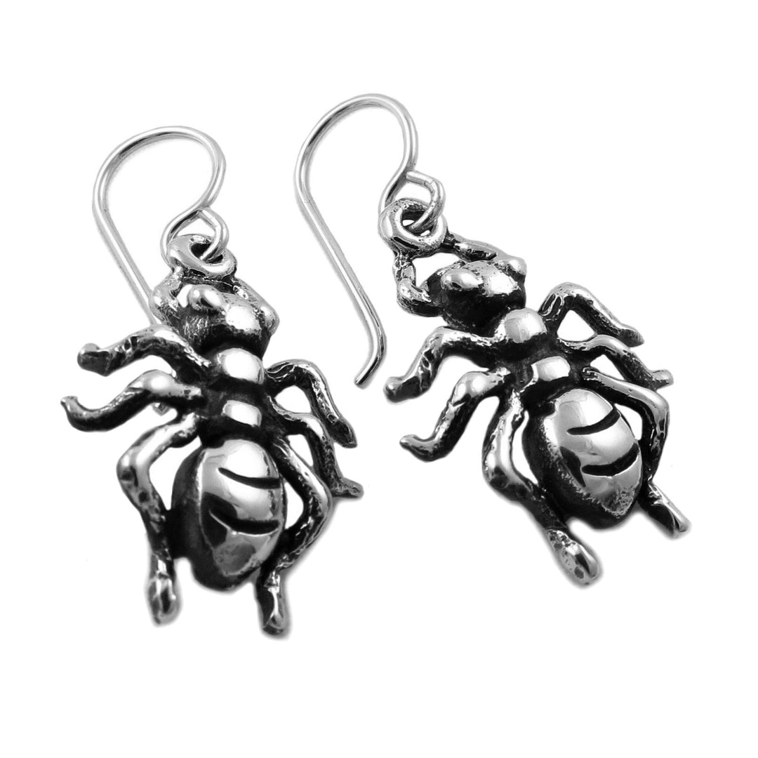 Long Ant Insect Sterling Silver Earrings