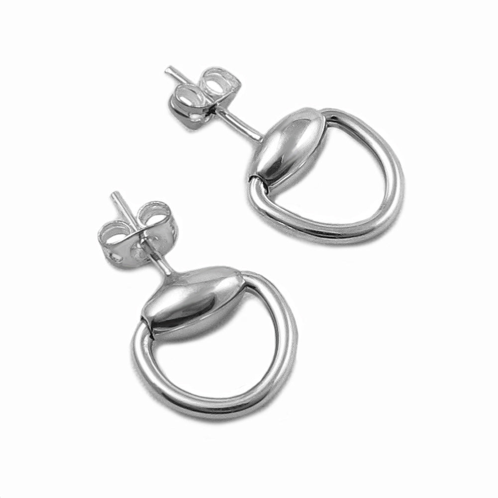 Horsebit Snaffle 925 Silver Stud Earrings