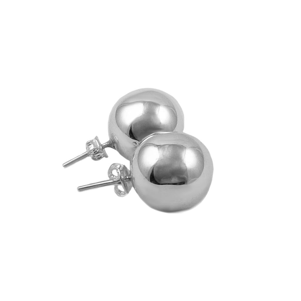 Large silver deals ball stud earrings