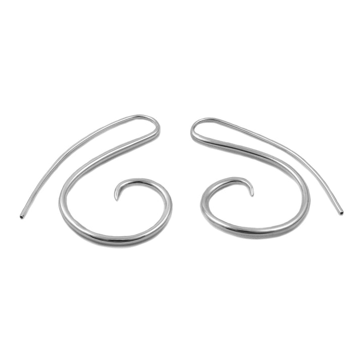 Long 925 Sterling Silver Spiral Threader Earrings