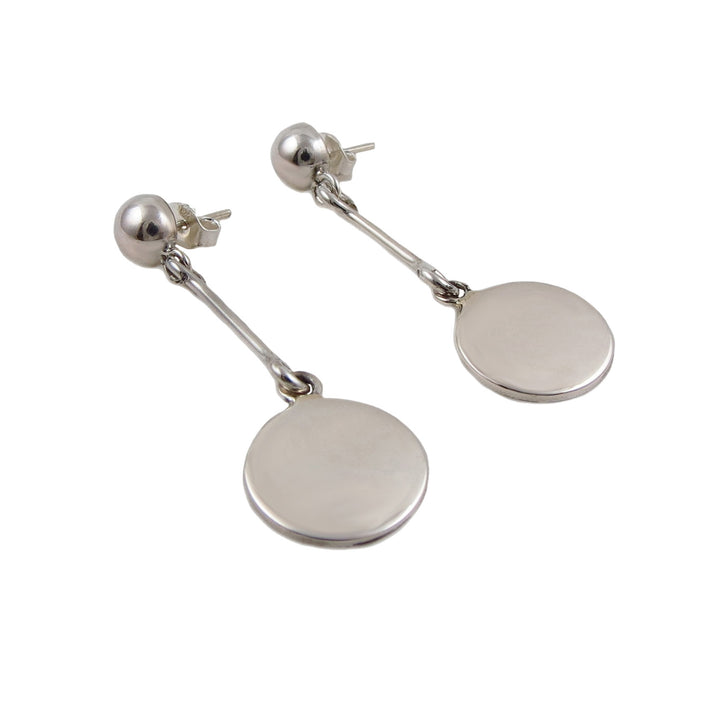 Long Solid Sterling Silver Dangle Earrings