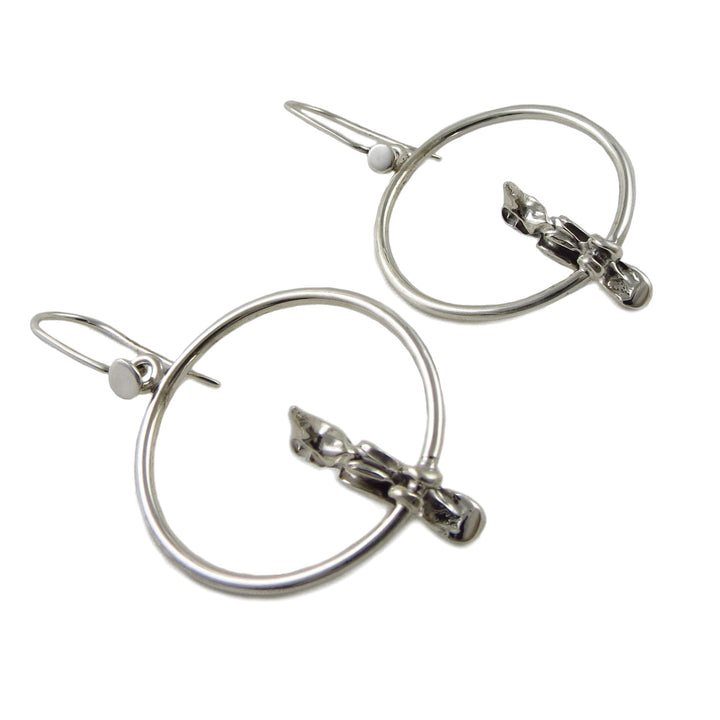 Handmade 925 Sterling Silver Parrot Circle Hoop Earrings