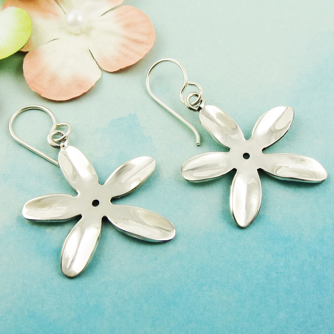 Daisy Flower 925 Sterling Silver Earrings