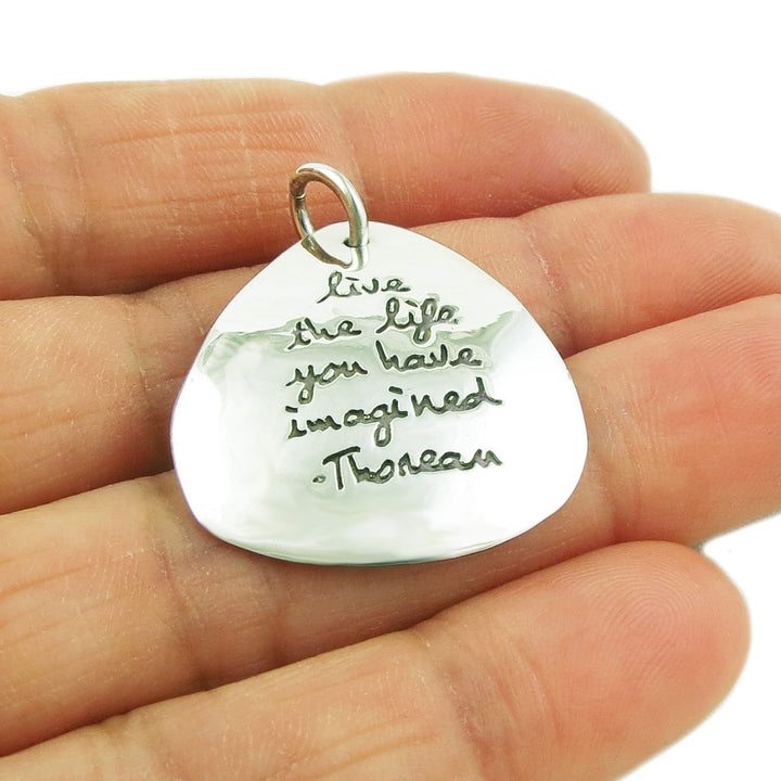 Live the Life 925 Sterling Silver Inspirational Pendant Necklace