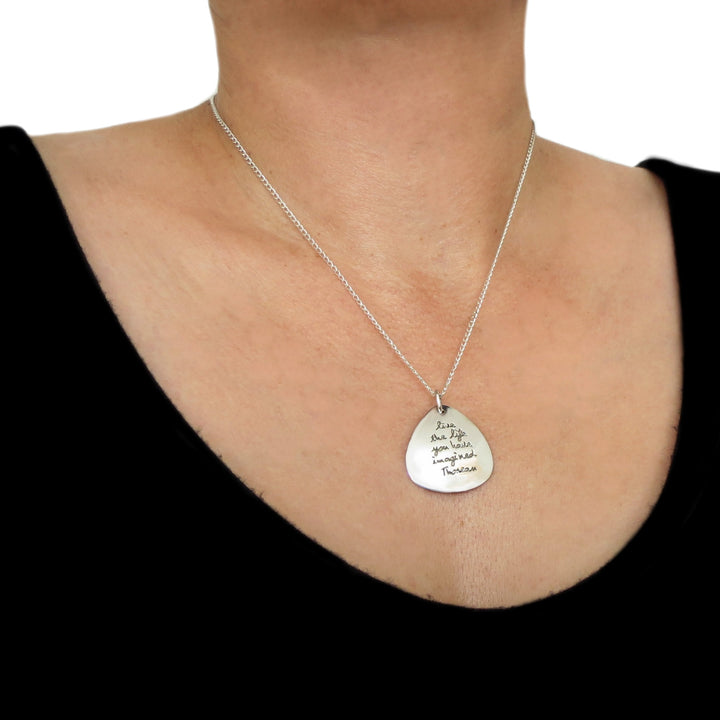Live the Life 925 Sterling Silver Inspirational Pendant Necklace