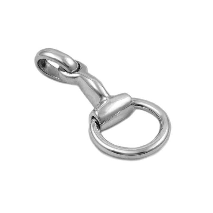 Solid Sterling 925 Silver Horse Tack Snaffle Bit Drop Pendant Necklace