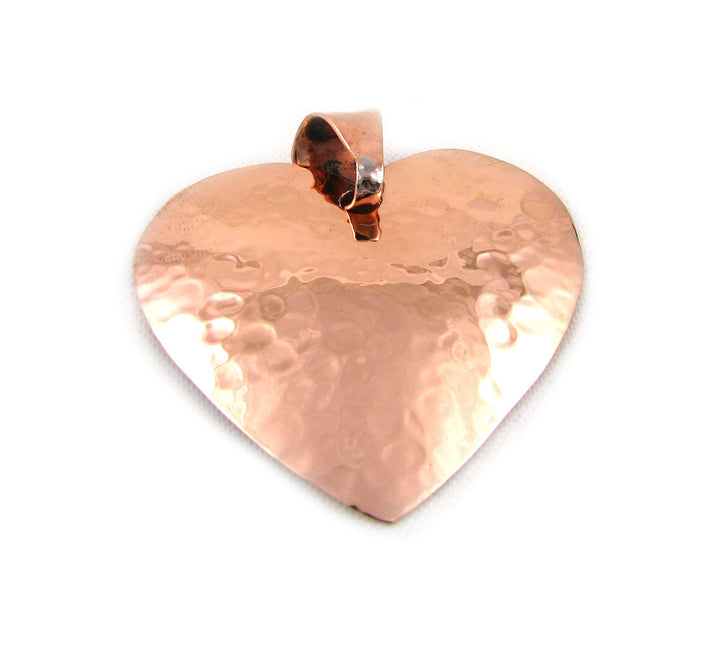 Hand Hammered Solid Copper Heart Pendant