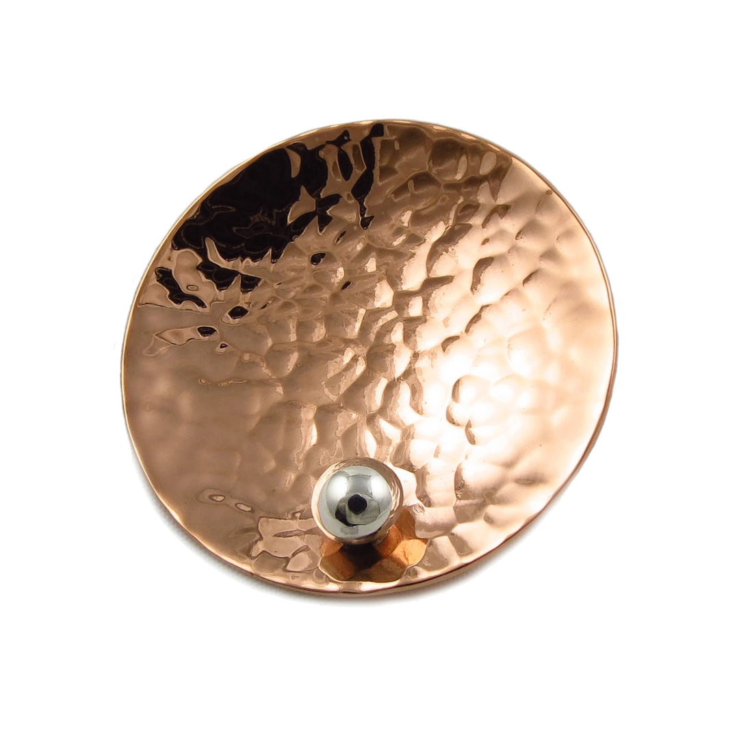 Hammered Copper and Sterling Silver Guillermo Arregui Designer Pendant Necklace