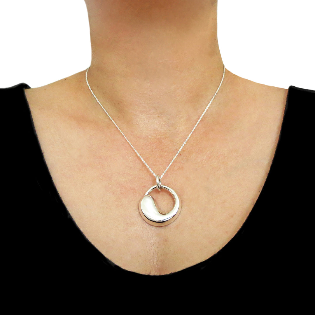 Circle of Life Sterling Silver Eternity Pendant Necklace