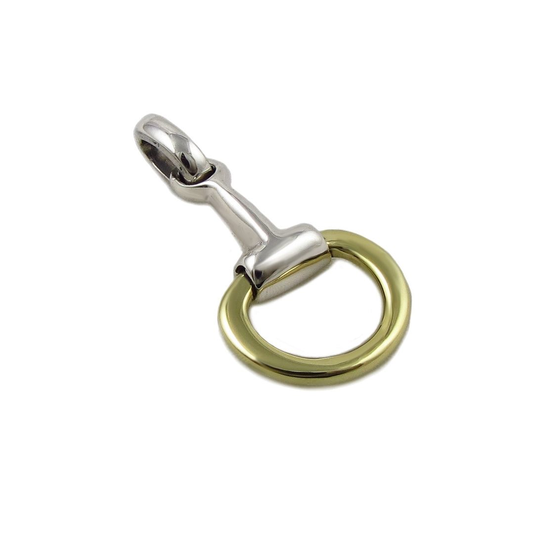 Sterling Silver and Brass Horsebit Snaffle Pendant Necklace