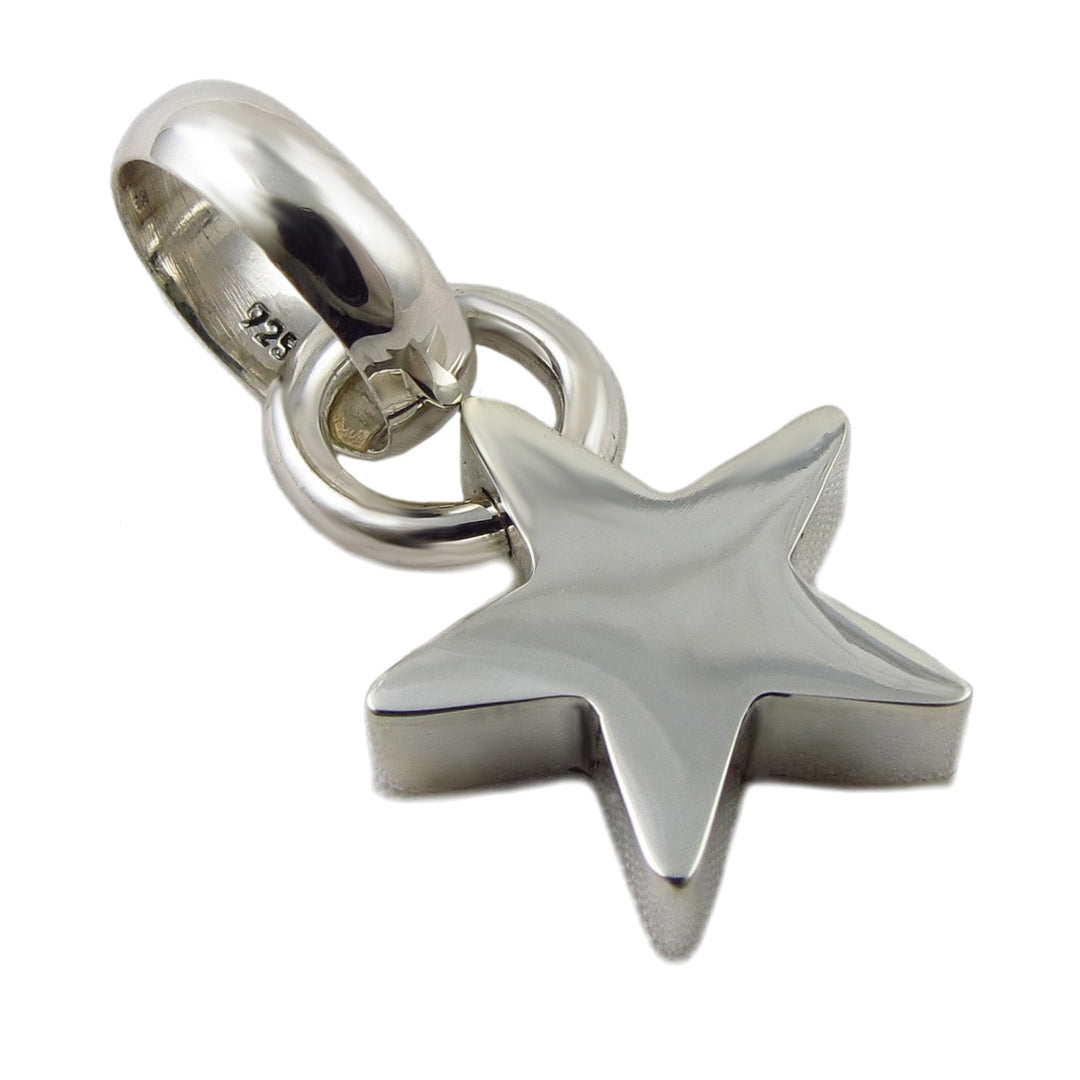 Celestial Star 925 Sterling Silver Three Dimensional Pendant Necklace