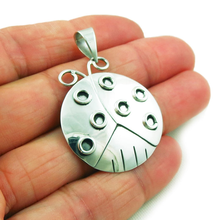 Ladybird 925 Sterling Silver Bug Insect Pendant